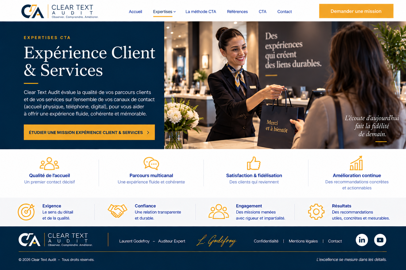 Audit de l’expérience client et de la qualité de service — présentation Clear Text Audit