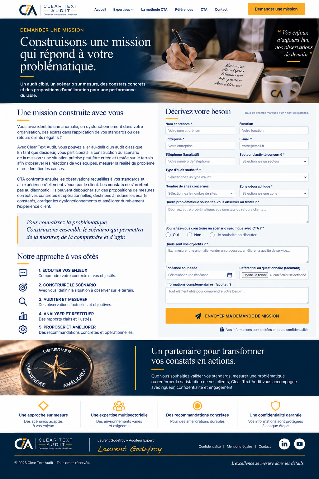 Demandez une mission ou un devis d’audit mystère — présentation Clear Text Audit
