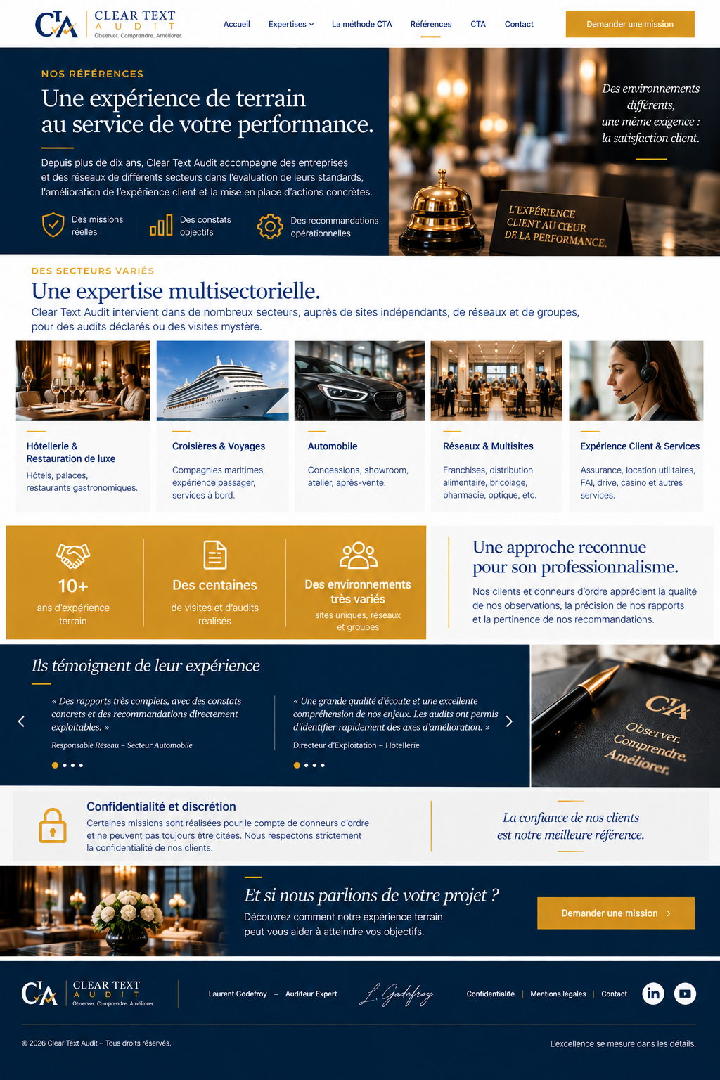 Références et expérience : l’audit au service de la qualité — présentation Clear Text Audit